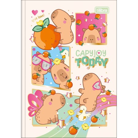 Foto ilustrativa Caderno Brochura Capa Dura 1/4 Capyclub 80 folhas