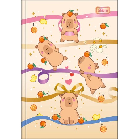 Foto ilustrativa Caderno Brochura Capa Dura 1/4 Capyclub 80 folhas