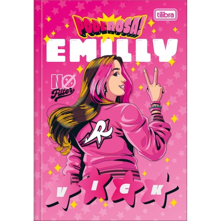 Foto ilustrativa Caderno Brochura Capa Dura 1/4 Emilly Vick 80 Folhas