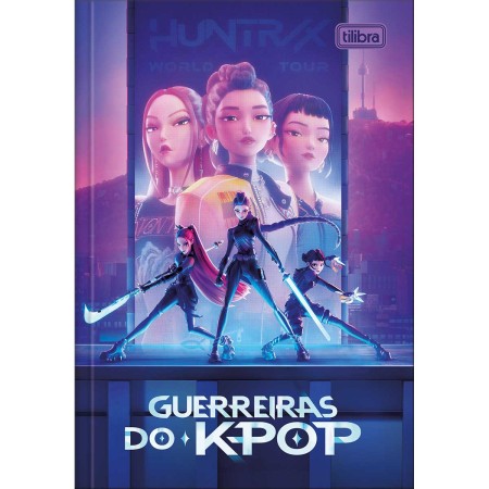 Foto ilustrativa Caderno Brochura Capa Dura 1/4 Guerreiras do K-Pop 48 Folhas