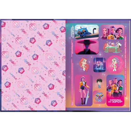 Foto ilustrativa Caderno Brochura Capa Dura 1/4 Guerreiras do K-Pop 80 Folhas