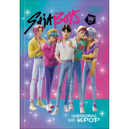 Foto ilustrativa Caderno Brochura Capa Dura 1/4 Guerreiras do K-Pop 80 Folhas