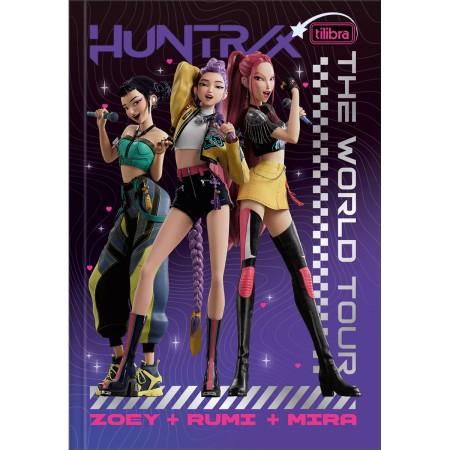 Foto ilustrativa Caderno Brochura Capa Dura 1/4 Guerreiras do KPop 80 Folhas