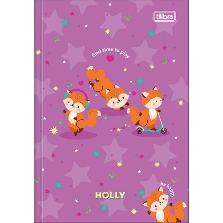 Foto ilustrativa Caderno Brochura Capa Dura 1/4 Holly 80 Folhas