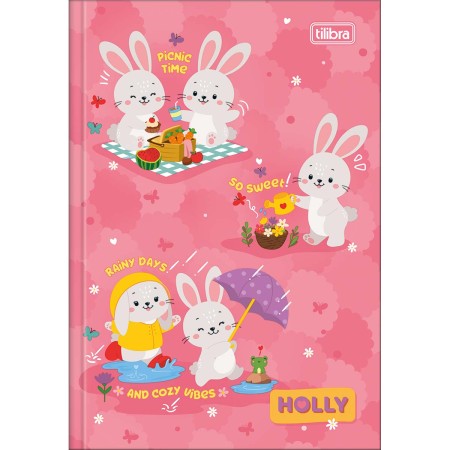 Foto ilustrativa Caderno Brochura Capa Dura 1/4 Holly 80 Folhas