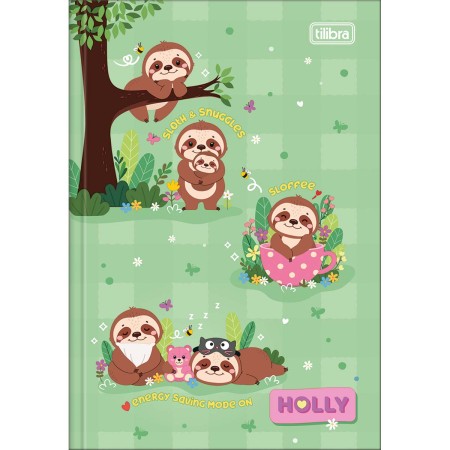 Foto ilustrativa Caderno Brochura Capa Dura 1/4 Holly 80 Folhas