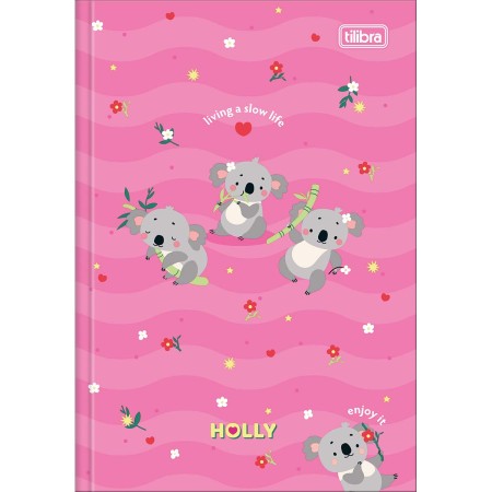 Foto ilustrativa Caderno Brochura Capa Dura 1/4 Holly 80 Folhas