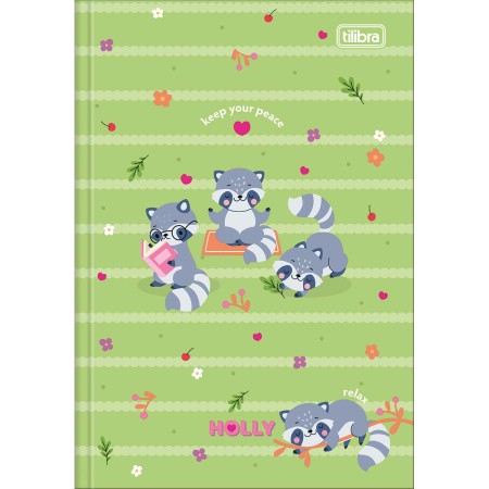 Foto ilustrativa Caderno Brochura Capa Dura 1/4 Holly 80 Folhas