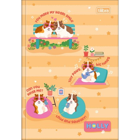 Foto ilustrativa Caderno Brochura Capa Dura 1/4 Holly 80 Folhas