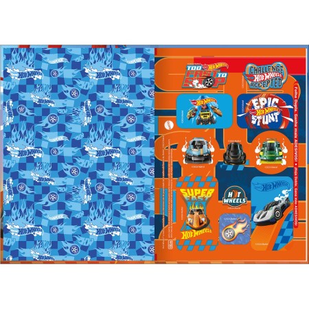 Foto ilustrativa Caderno Brochura Capa Dura 1/4 Hot Wheels 48 Folhas