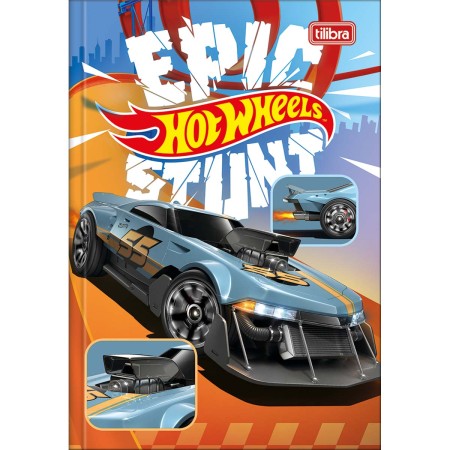 Foto ilustrativa Caderno Brochura Capa Dura 1/4 Hot Wheels 48 Folhas