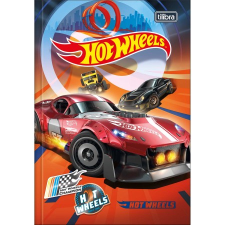 Foto ilustrativa Caderno Brochura Capa Dura 1/4 Hot Wheels 48 Folhas