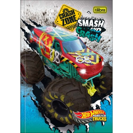 Foto ilustrativa Caderno Brochura Capa Dura 1/4 Hot Wheels 80 Folhas
