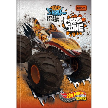 Foto ilustrativa Caderno Brochura Capa Dura 1/4 Hot Wheels 80 Folhas