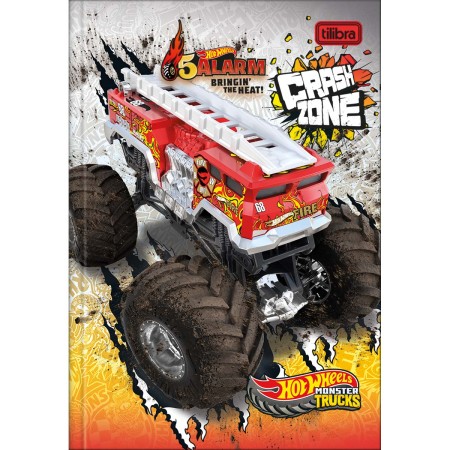 Foto ilustrativa Caderno Brochura Capa Dura 1/4 Hot Wheels 80 Folhas