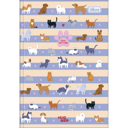 Foto ilustrativa Caderno Brochura Capa Dura 1/4 Hug Me 80 folhas
