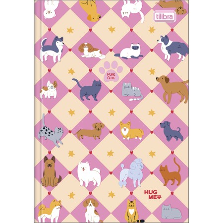 Foto ilustrativa Caderno Brochura Capa Dura 1/4 Hug Me 80 folhas