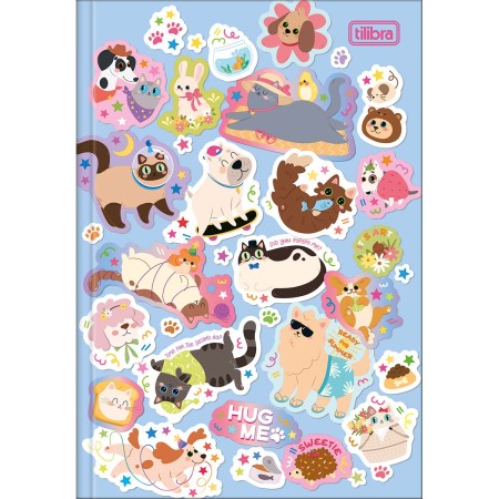 Foto ilustrativa Caderno Brochura Capa Dura 1/4 Hug Me 80 folhas