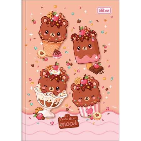 Foto ilustrativa Caderno Brochura Capa Dura 1/4 Ice Cute 80 Folhas