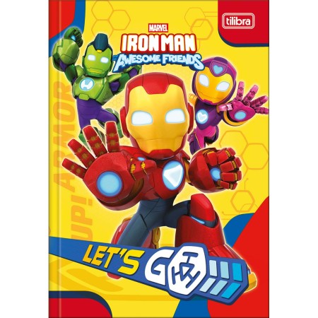 Foto ilustrativa Caderno Brochura Capa Dura 1/4 Iron Man 80 Folhas