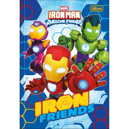 Foto ilustrativa Caderno Brochura Capa Dura 1/4 Iron Man 80 Folhas