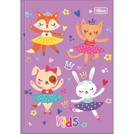 Foto ilustrativa Caderno Brochura Capa Dura 1/4 Kids Feminino 48 Folhas