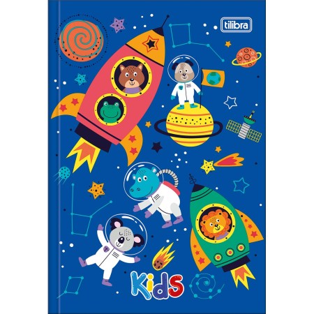 Foto ilustrativa Caderno Brochura Capa Dura 1/4 Kids Masculino 48 Folhas