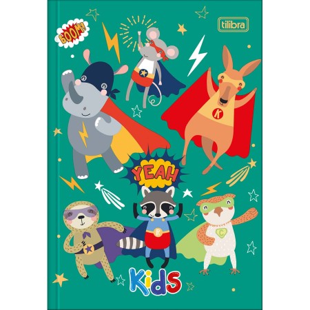Foto ilustrativa Caderno Brochura Capa Dura 1/4 Kids Masculino 96 Folhas