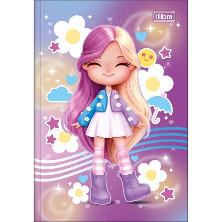 Foto ilustrativa Caderno Brochura Capa Dura 1/4 La Liz 80 Folhas