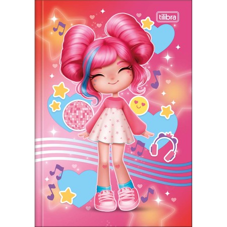 Foto ilustrativa Caderno Brochura Capa Dura 1/4 La Liz 80 Folhas