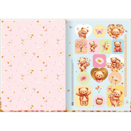 Foto ilustrativa Caderno Brochura Capa Dura 1/4 Love Bears 80 Folhas