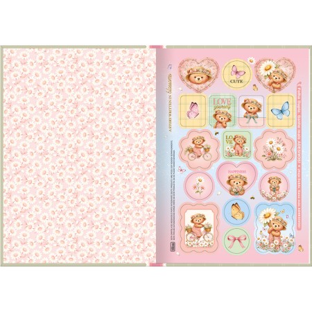 Foto ilustrativa Caderno Brochura Capa Dura 1/4 Love Bears 80 Folhas