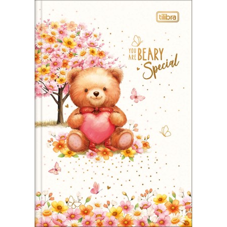 Foto ilustrativa Caderno Brochura Capa Dura 1/4 Love Bears 80 Folhas