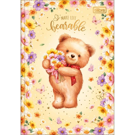 Foto ilustrativa Caderno Brochura Capa Dura 1/4 Love Bears 80 Folhas