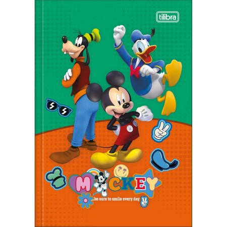 Foto ilustrativa Caderno Brochura Capa Dura 1/4 Mickey 48 Folhas