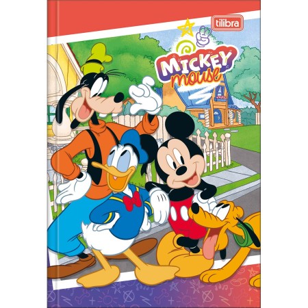 Foto ilustrativa Caderno Brochura Capa Dura 1/4 Mickey 80 Folhas