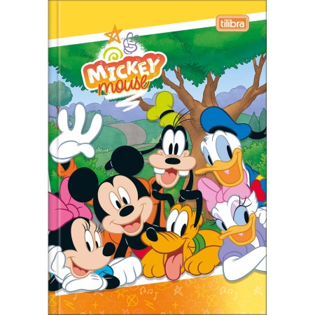 Foto ilustrativa Caderno Brochura Capa Dura 1/4 Mickey 80 Folhas