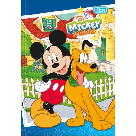 Foto ilustrativa Caderno Brochura Capa Dura 1/4 Mickey 80 Folhas