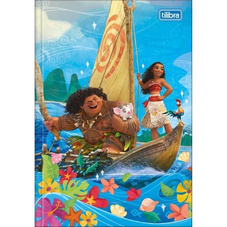 Foto ilustrativa Caderno Brochura Capa Dura 1/4 Moana 80 Folhas