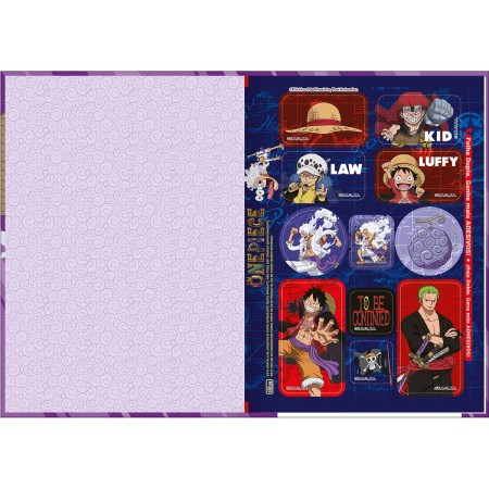 Foto ilustrativa Caderno Brochura Capa Dura 1/4 One Piece 48 Folhas