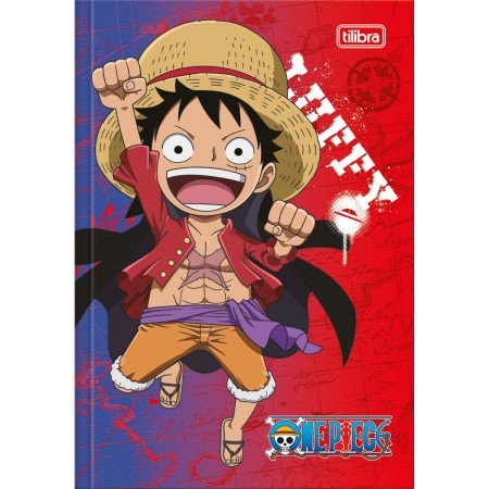 Foto ilustrativa Caderno Brochura Capa Dura 1/4 One Piece 48 Folhas