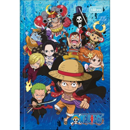Foto ilustrativa Caderno Brochura Capa Dura 1/4 One Piece 48 Folhas