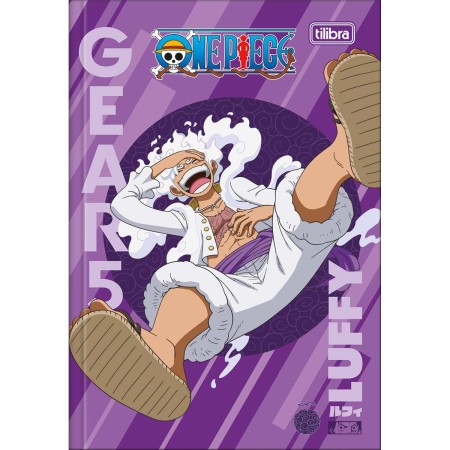 Foto ilustrativa Caderno Brochura Capa Dura 1/4 One Piece 48 Folhas