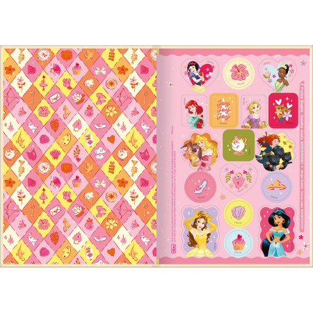 Foto ilustrativa Caderno Brochura Capa Dura 1/4 Princesas 80 Folhas