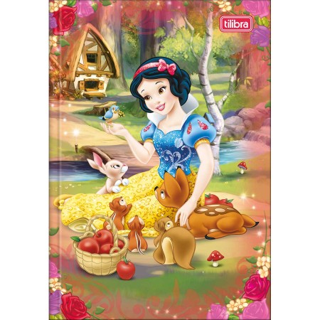Foto ilustrativa Caderno Brochura Capa Dura 1/4 Princesas 80 Folhas