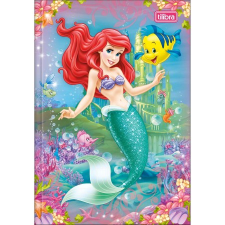 Foto ilustrativa Caderno Brochura Capa Dura 1/4 Princesas 80 Folhas
