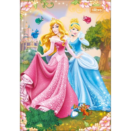 Foto ilustrativa Caderno Brochura Capa Dura 1/4 Princesas 80 Folhas
