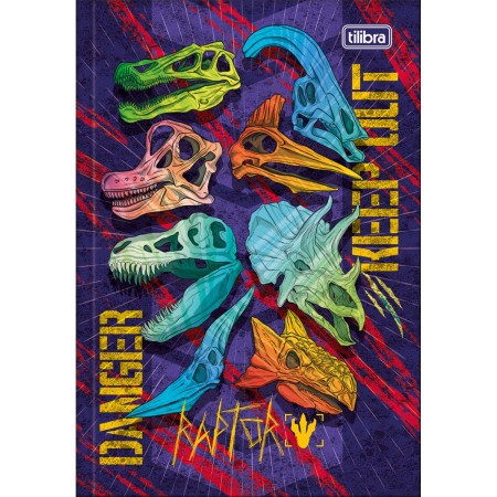 Foto ilustrativa Caderno Brochura Capa Dura 1/4 Raptor 48 Folhas