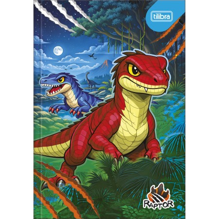 Foto ilustrativa Caderno Brochura Capa Dura 1/4 Raptor 80 Folhas