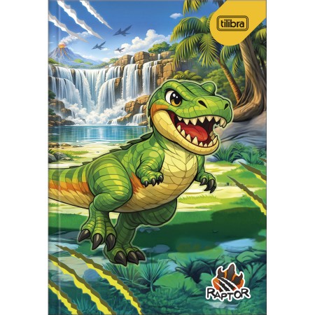 Foto ilustrativa Caderno Brochura Capa Dura 1/4 Raptor 80 Folhas